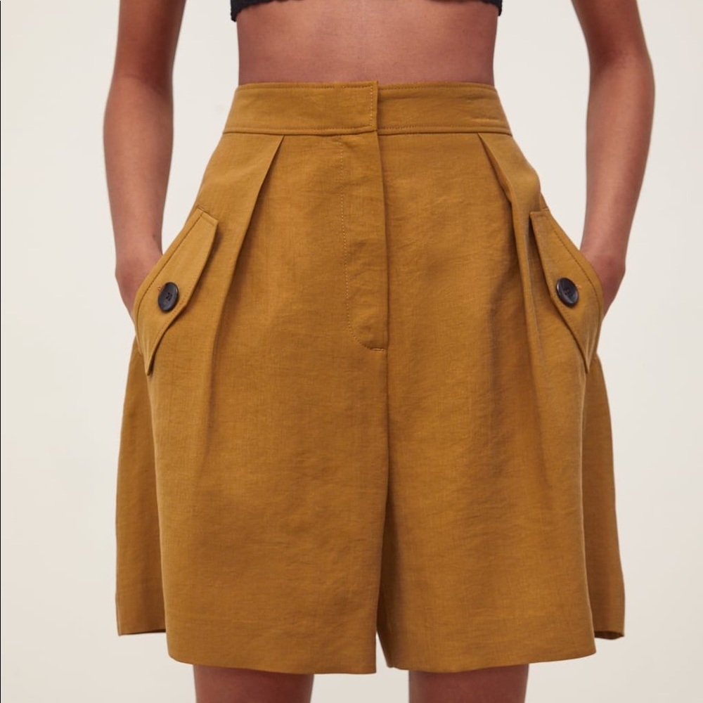 Zara brown linen shorts